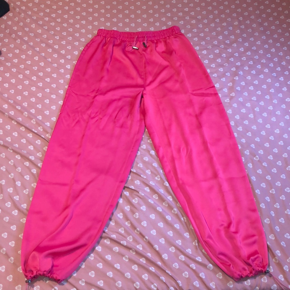 Silky Pink Cargo Pants